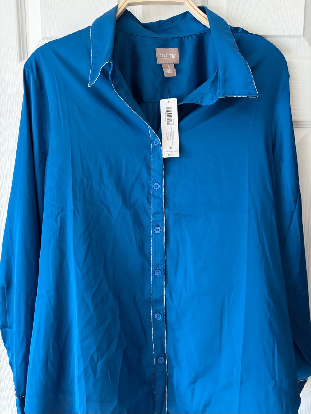 Chico's Vibrant Blue Button-Up Shirt